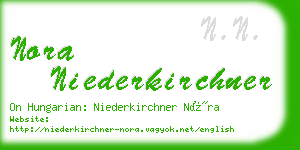 nora niederkirchner business card